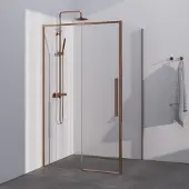 Brauer Season douchecabine met schuifdeur 120x90cm koper