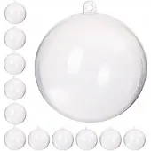 Springos 12x Transparant Acryl Kerstballen 10cm - Zelf Decoreren