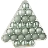 J-Line Kerstbal Muntgroen D 4 Cm 24 Stuks