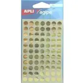 Agipa ronde etiketten in etui diameter 8 mm, goud, 308 stuks, 77 per blad - 12 stuks