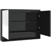 vidaXL Badkamerkast met spiegel 80x15x60 cm MDF glanzend zwart