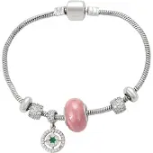 NAEMI Armband groen / rosa / zilver / transparant