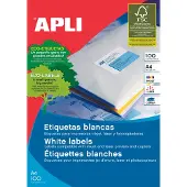 APLI Witte etiketten ft 63,5 x 38,1 mm (b x h), 2.100 stuks, 21 per blad (2414)