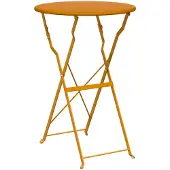 vidaXL Bistrotafel Mosterdgeel Ø 50 x 71 cm Poedergecoat staal
