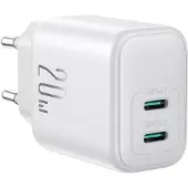 JOYROOM 20W Dual-port USB-C Oplader - Wit