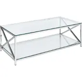 Beliani AUDET - Salontafel - Zilver - Veiligheidsglas