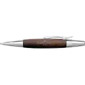 Faber-Castell Faber Castell balpen - E-motion - chroom/donkerbruin perenhout - FC-148381