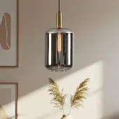 LumenXL Moderne hanglamp zwart en goud met smoke glas - Sofito