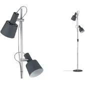 Paulmann Vloerlampe , Haldar, Grijs, Woonkamer, Metaal, Modern
