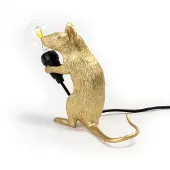 Seletti Tafellampe , Mouse Lamp Valentine, Goud / Messing, Woonkamer, Kunststof, Designer