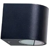Dyberg Larsen Læsø buitenwandlamp, 1-lamp, zwart, Aluminium, Design, Wandlamp buiten