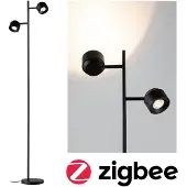 Paulmann Puric Pane ZigBee LED vloerlamp Pane, dimbaar, zwart, Woon-/ Eetkamer, metaal, Modern