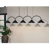 Globen Lighting Hanglampe , CURVE 5, dimbare, Zwart, Keuken, Metaal, Vintage / Retro