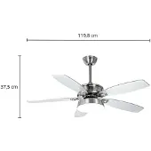 LUCANDE LED plafondventilator Kuvio, DC, stil, Ø 120 cm, CCT Kuvio, alu / grijs / zink, Woon-/ Eetkamer, metaal, Modern
