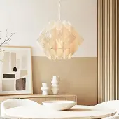 LumenXL Japandi hanglamp Ruskea – zwart met naturel linnen