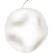 Foscarini Hanglampe , Hoba Grande, dimbare, Wit, Woonkamer, Glas, Designer