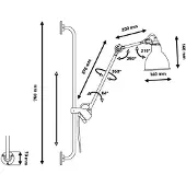 Lampe Gras Wandlampe , 201 Round, Zwart, Woonkamer, Metaal, Industrieel