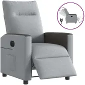vidaXL Fauteuil elektrisch verstelbaar stof lichtgrijs
