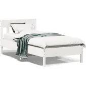 vidaXL Bedframe zonder matras massief grenenhout wit 90x200 cm