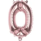 Boland - Folieballon '0' roségoud (36 cm) 0 - Rose Goud - Cijfer ballon
