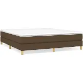 vidaXL Boxspring bed stof donkerbruin 180x200 cm