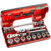 Facom 18-delige doppenset 3/8" met uitschuifbare ratel jxl - JXL.DBOX1
