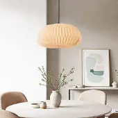 LumenXL Minimalistische hanglamp linnen, beige - Linte