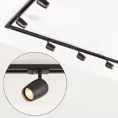 LumenXL Modern 1-fase railsysteem van 3 meter met Kimi spots - plafondlamp