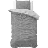Sleeptime Dekbedovertrek Twin Washed Cotton Grey Flanel-140 x 200 / 220 cm | 1-Persoons