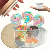 Weck Glazen Potten 200ml met Houten Deksel - Set van 6