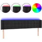 vidaXL Hoofdbord LED 183x16x78/88 cm fluweel zwart