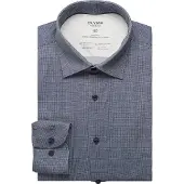 Olymp Blauw overhemd body fit lange mouwen jersey