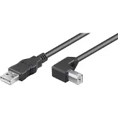 Goobay USB A naar USB B kabel | 5 meter | USB 2.0 (100% koper, Haaks)