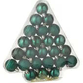 J-Line Kerstbal Donkergroen D 4 Cm 24 Stuks