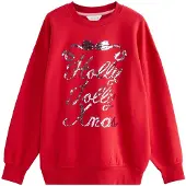 Next Sweatshirt 'Holly Jolly' rose-goud / rood