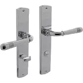 Intersteel Deurkruk Helena op langschild met toilet-/badkamersluiting 78/8 mm - chroom