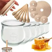 Weck Glazen Mielpotten met Lepel - 370ml - Set van 6