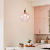 LumenXL 1-lichts hanglamp Lotte - roze glas met bolling