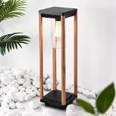 LumenXL Staande buitenlamp Paca, 50 cm - houtlook