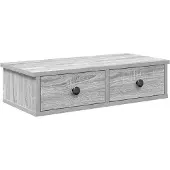 vidaXL Wandschap met lades 60x28x15 cm bewerkt hout grijs sonoma eiken