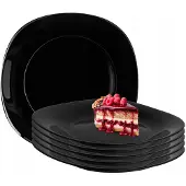 Altom Design Black Harmony Desserttafel - 6 stuks, 22 cm, Zwart