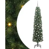 vidaXL Kunstkerstboom Groen 210 cm PVC en Staal en Kunststof
