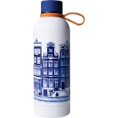 Heinen Delfts Blauw Drinkfles Stad Blauw / Wit D 7 H 22 Cm