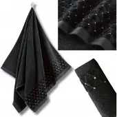 Zwoltex Oscar Handdoek 30x50cm Zwart - Luxe Egyptisch Katoen 500g/m²