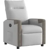 vidaXL Fauteuil verstelbaar stof wolk grijs