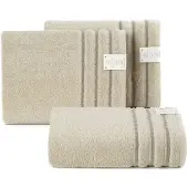 Eurofirany Beige Sneldrogende Handdoek 30x50cm met Gestreept Randje