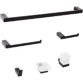Beliani TUMACO - 6-delige badkamer hardware set - Zwart - Aluminium