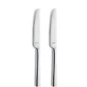 Amefa Moderno - 2-delige dessertmesset - hoogglans - zilverkleurig
