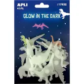 MegaCrea stickers glow in the dark dino - multicolor - 9 stuks.