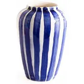 Val Pottery Foolish Funky Flower vaas XXL H30cm blauwe streep